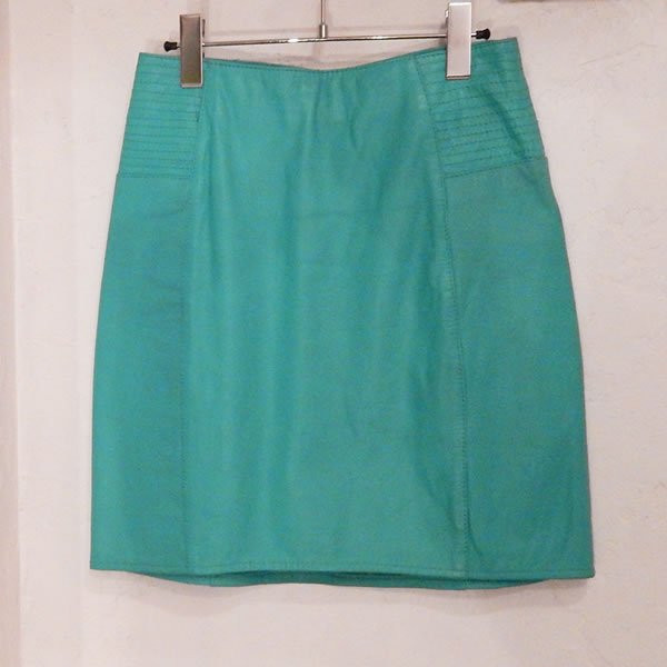 画像1: NY 80's leather tight skirt(NY 80's レザー タイトスカート) (1)