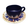 画像1: VALLAURIS /  mid-century cup & saucer set / blue★SALE★30%OFF (1)