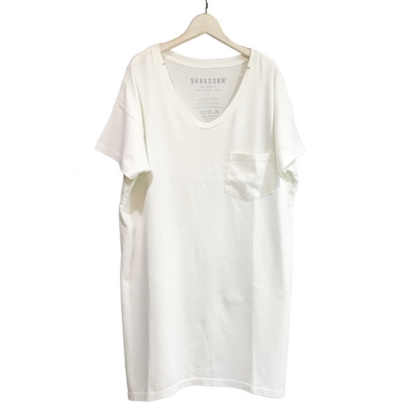 SALE【SKARGORN】#60 SHORT SLEEVE BOX TEE DRESS ［WHITE WASH］